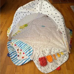 LOVEVERY Play Gym Activity Mat & Tent with wooden frame